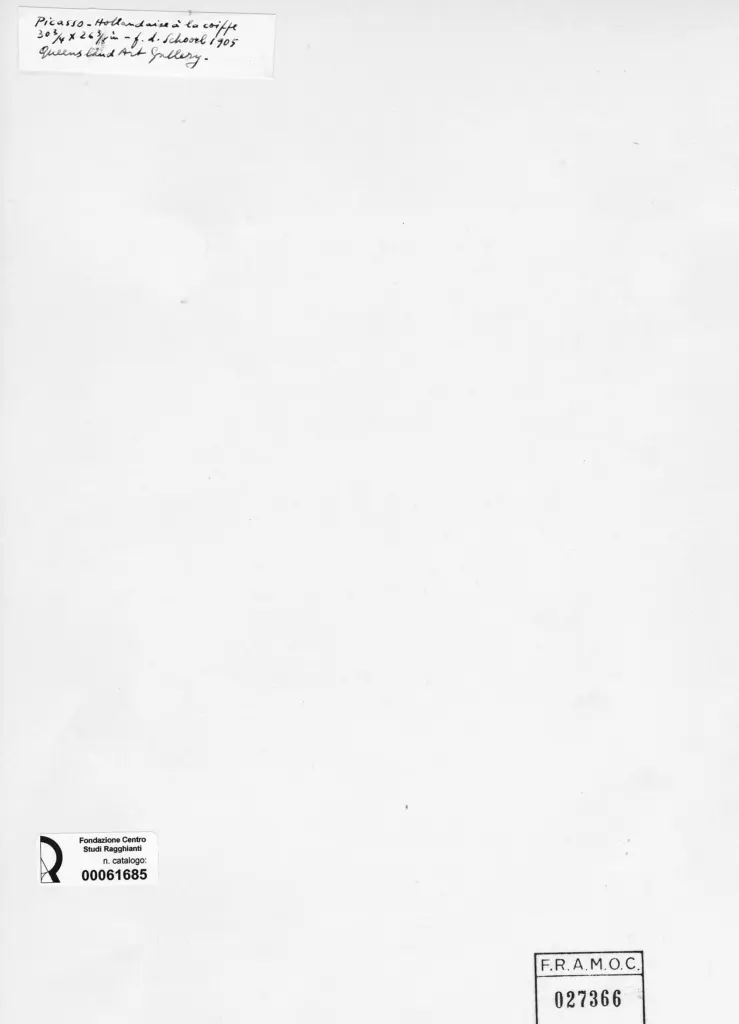 Anonimo , Picasso, Pablo - sec. XX - Olandesina con la cuffia , retro