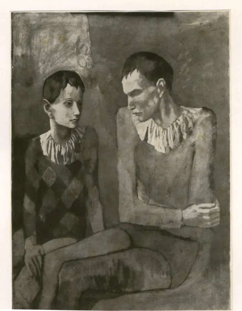 Anonimo , Picasso, Pablo - sec. XX - La famiglia degli Arlecchini , fronte