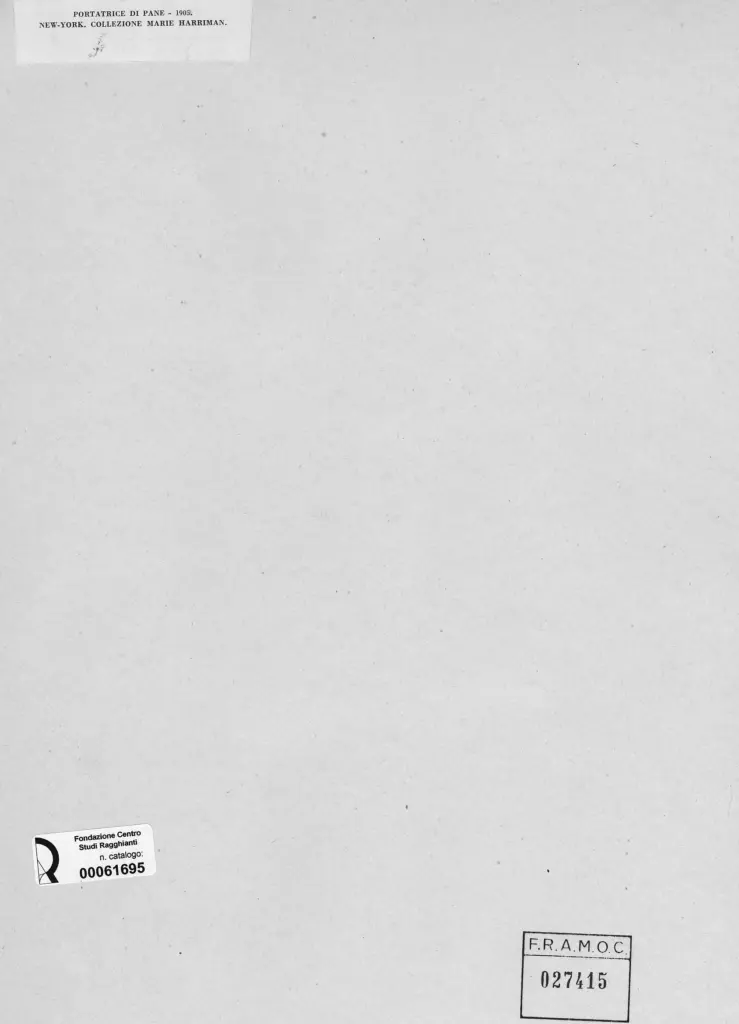 Anonimo , Picasso, Pablo - sec. XX - Portatrice di pane , retro