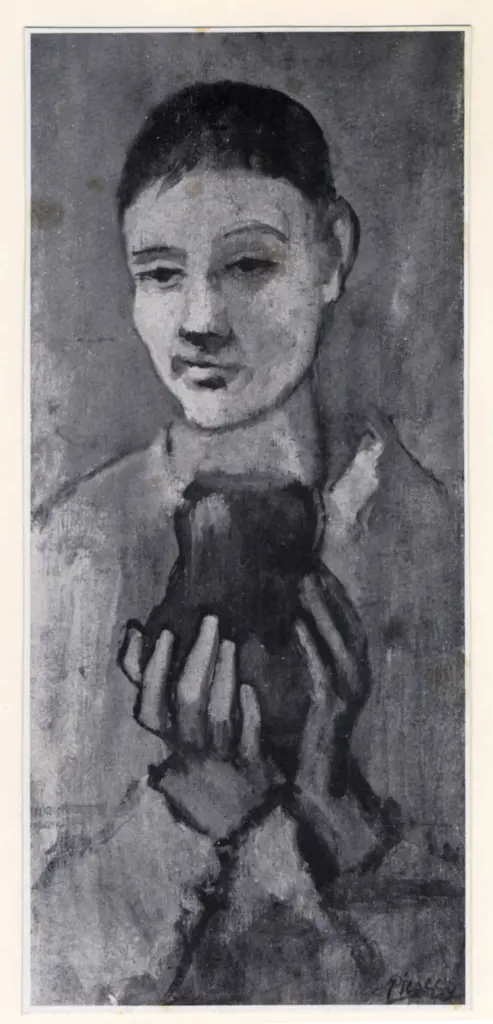 Anonimo , Picasso, Pablo - sec. XX - Boy Holding a blue vase , fronte