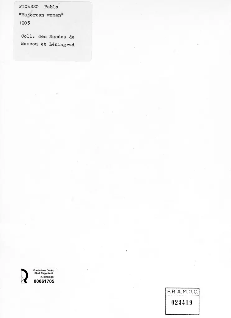 Anonimo , Picasso, Pablo - sec. XX - Majorcan woman , retro