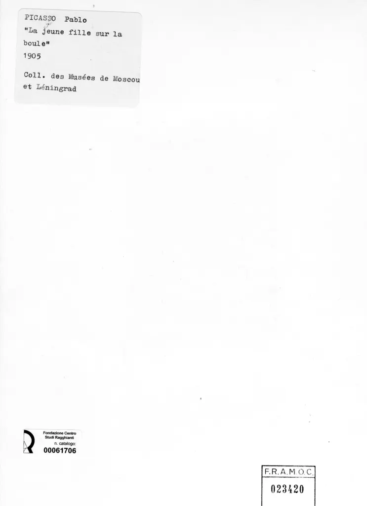 Anonimo , Picasso, Pablo - sec. XX - Le jeune fille sur la boule , retro