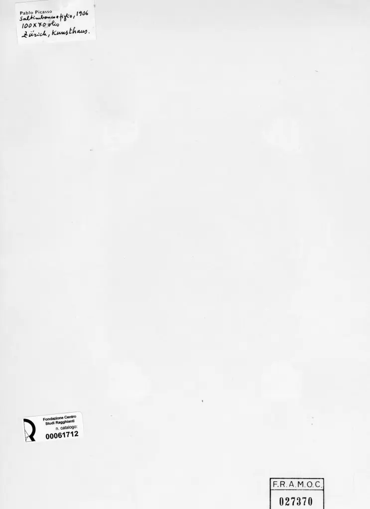 Anonimo , Picasso, Pablo - sec. XX - Saltimbanco e figlio , retro