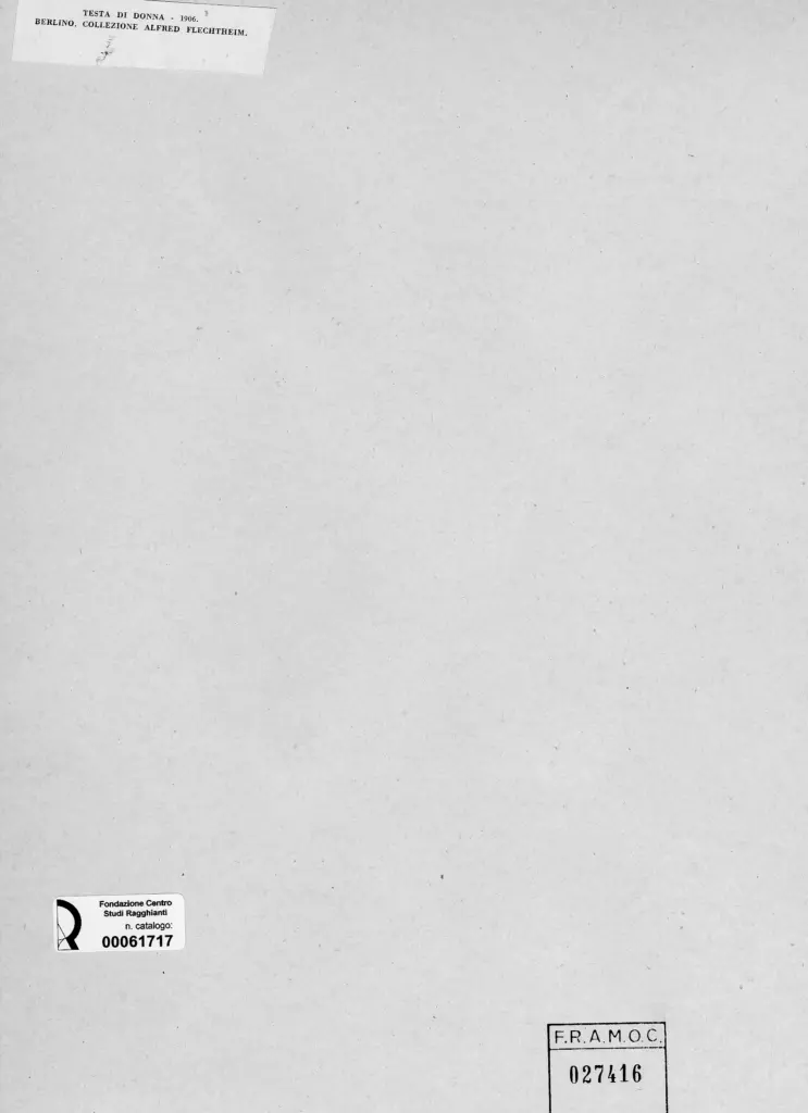 Anonimo , Picasso, Pablo - sec. XX - Testa di donna , retro