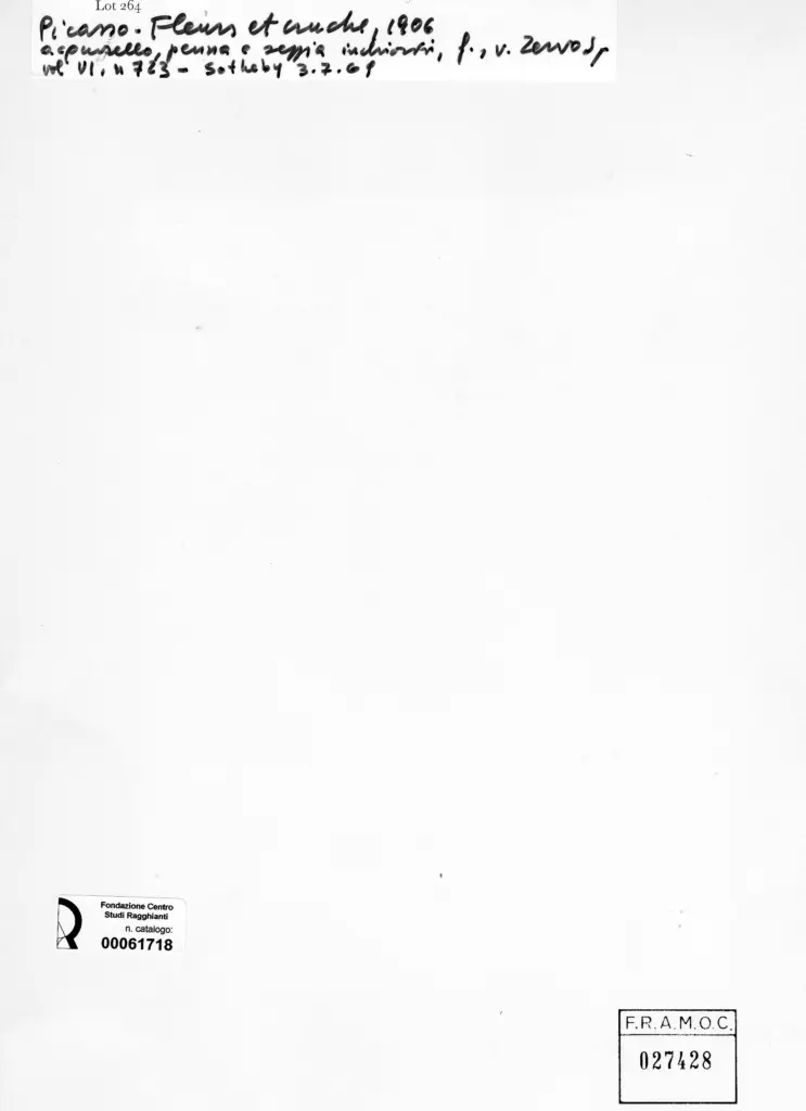 Anonimo , Picasso, Pablo - sec. XX - Natura morta , retro