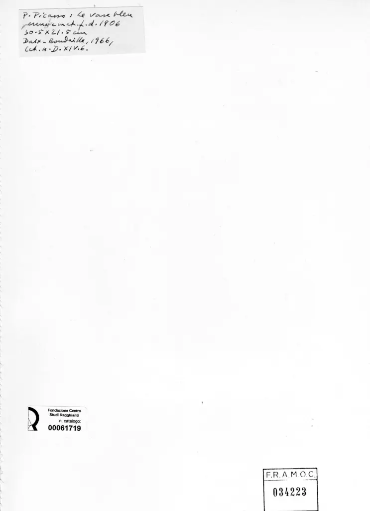 Anonimo , Picasso, Pablo - sec. XX - Le vase bleu , retro