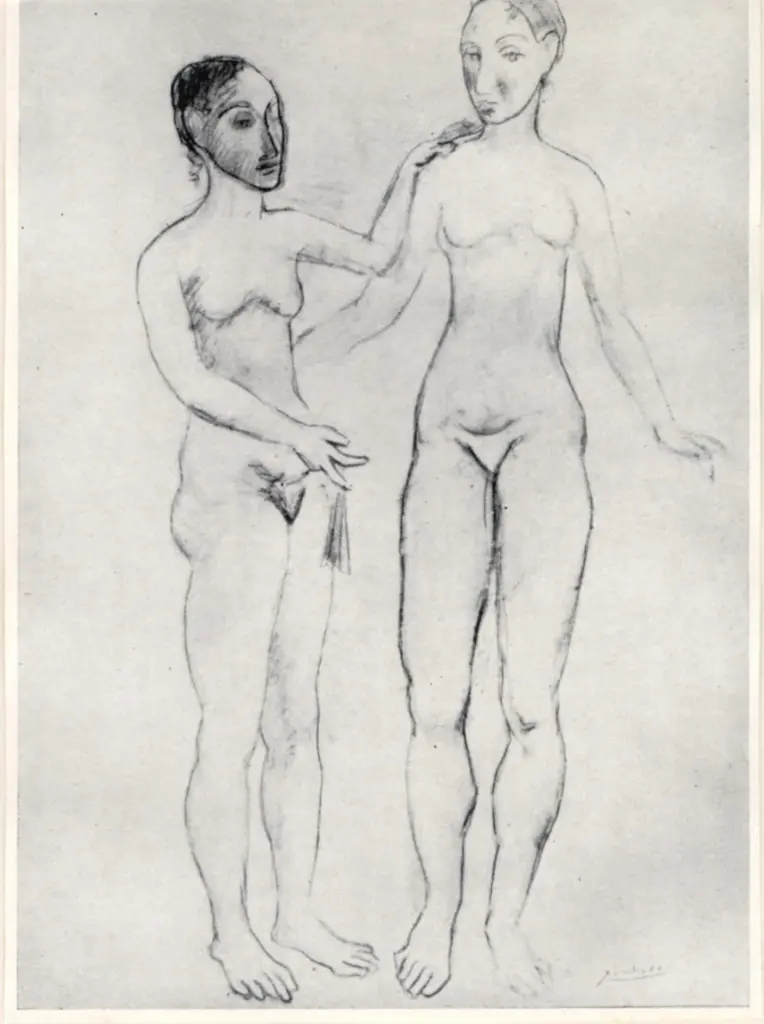 Anonimo , Picasso, Pablo - sec. XX - Deux Femme debout , fronte