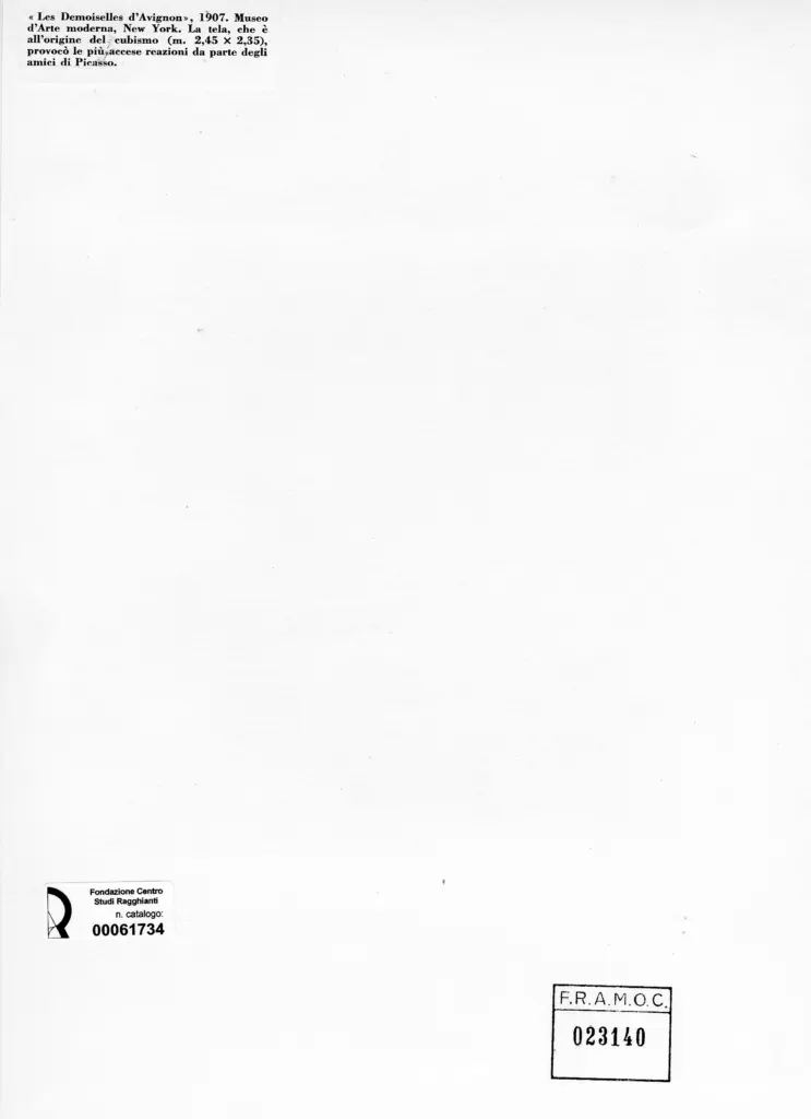 Anonimo , Picasso, Pablo - sec. XX - Le ragazze d'Avignone , retro