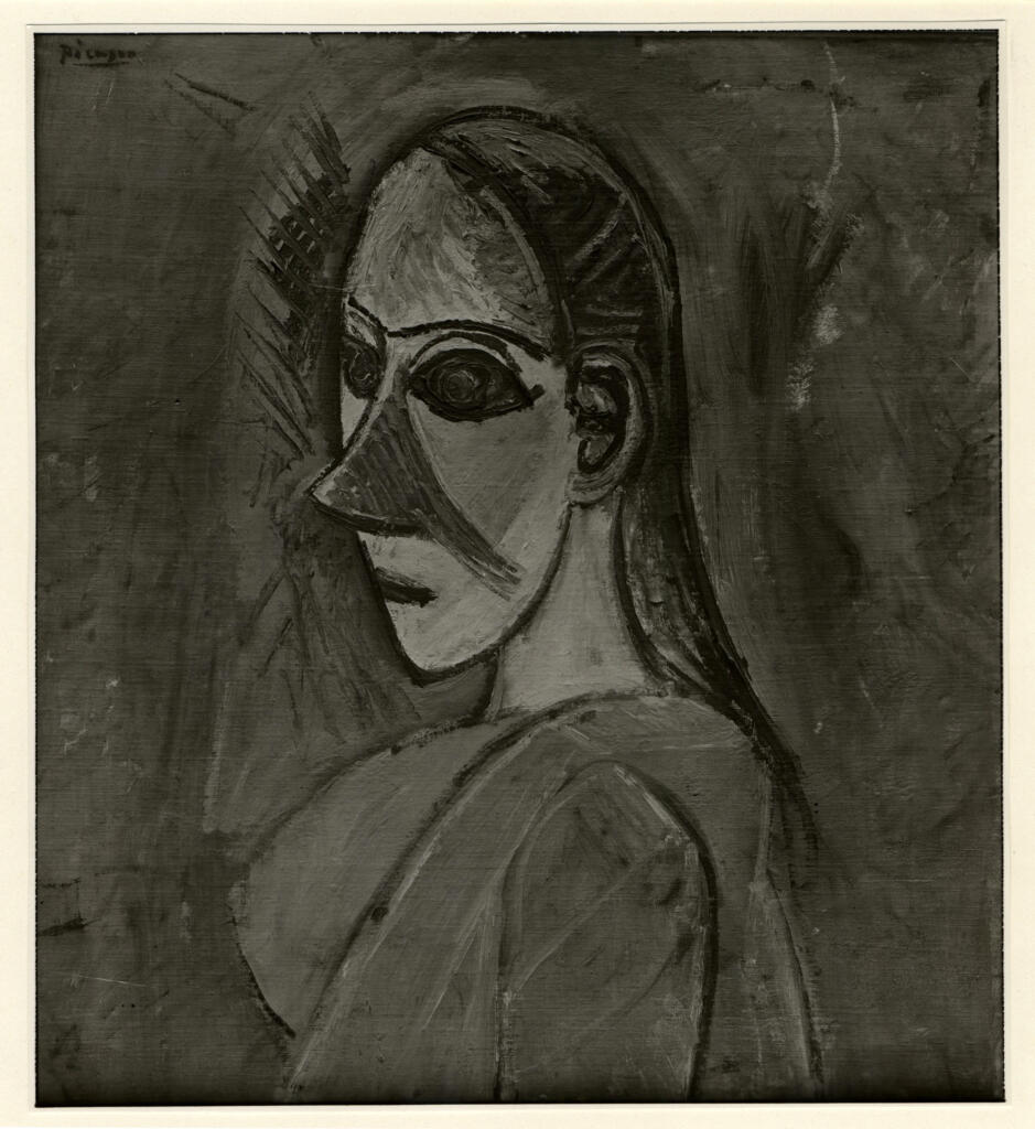 Anonimo , Picasso, Pablo - sec. XX - Studio per "Le ragazze d'Avignone" , fronte