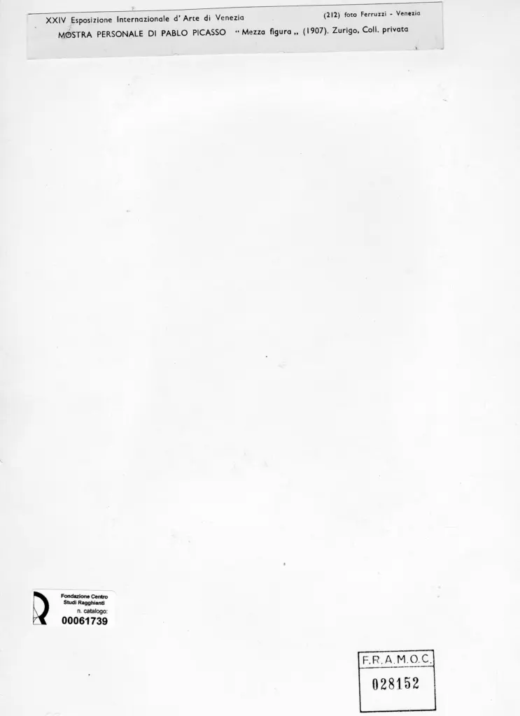 Fotografia Ferruzzi , Picasso, Pablo - sec. XX - Mezza figura , retro