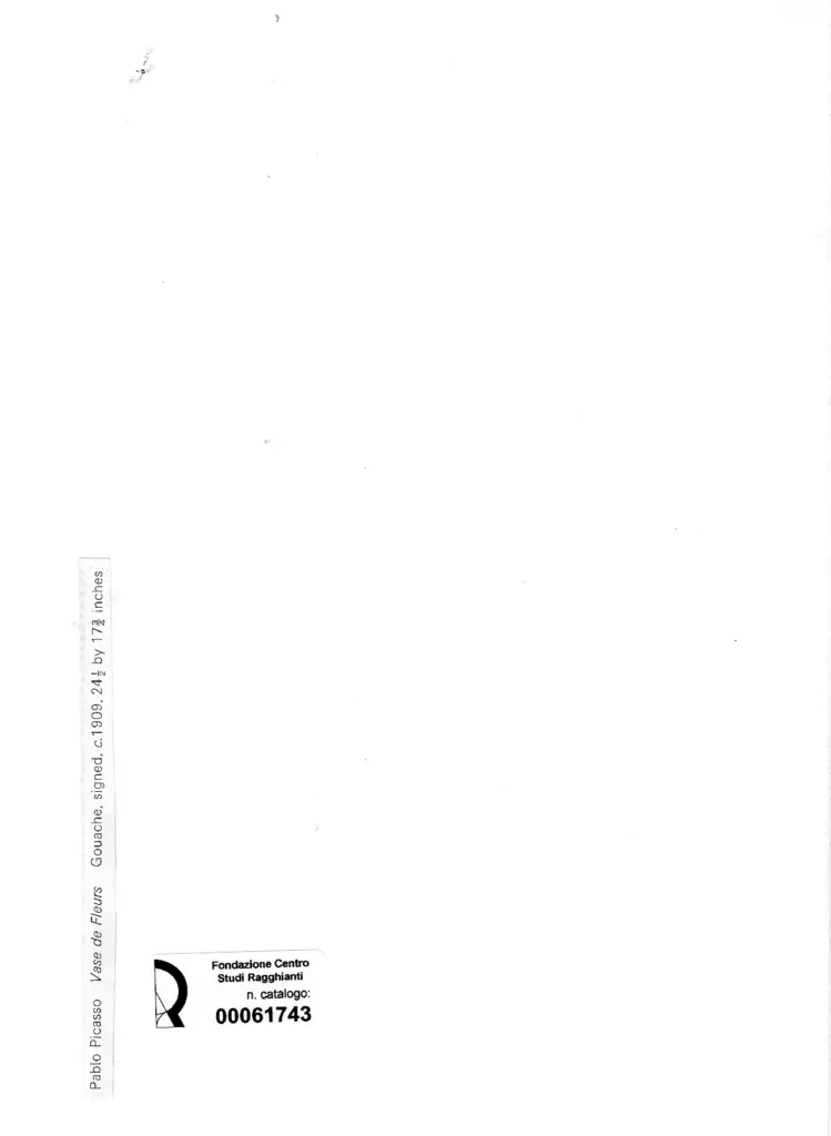 Anonimo , Picasso, Pablo - sec. XX - Vase de fleurs , retro