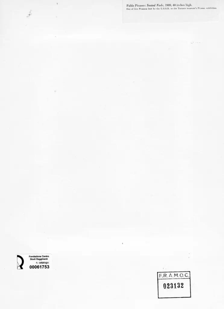 Anonimo , Picasso, Pablo - sec. XX - Seated nude , retro
