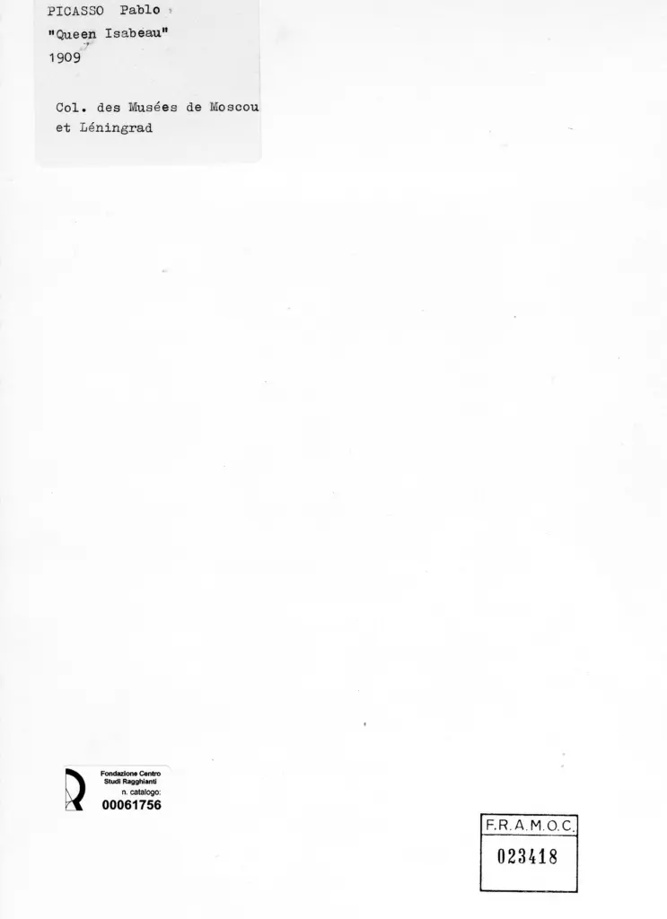 Anonimo , Picasso, Pablo - sec. XX - Queen Isabeau , retro
