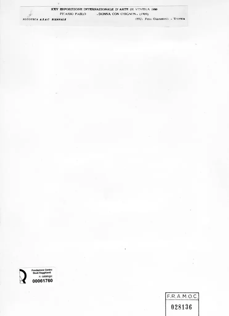 Giacomelli , Picasso, Pablo - sec. XX - Donna con chignon , retro