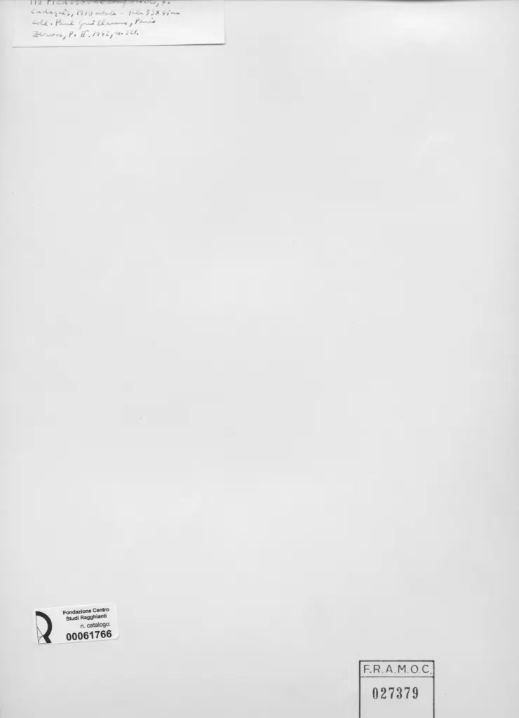 Anonimo , Picasso, Pablo - sec. XX - Le compotier , retro