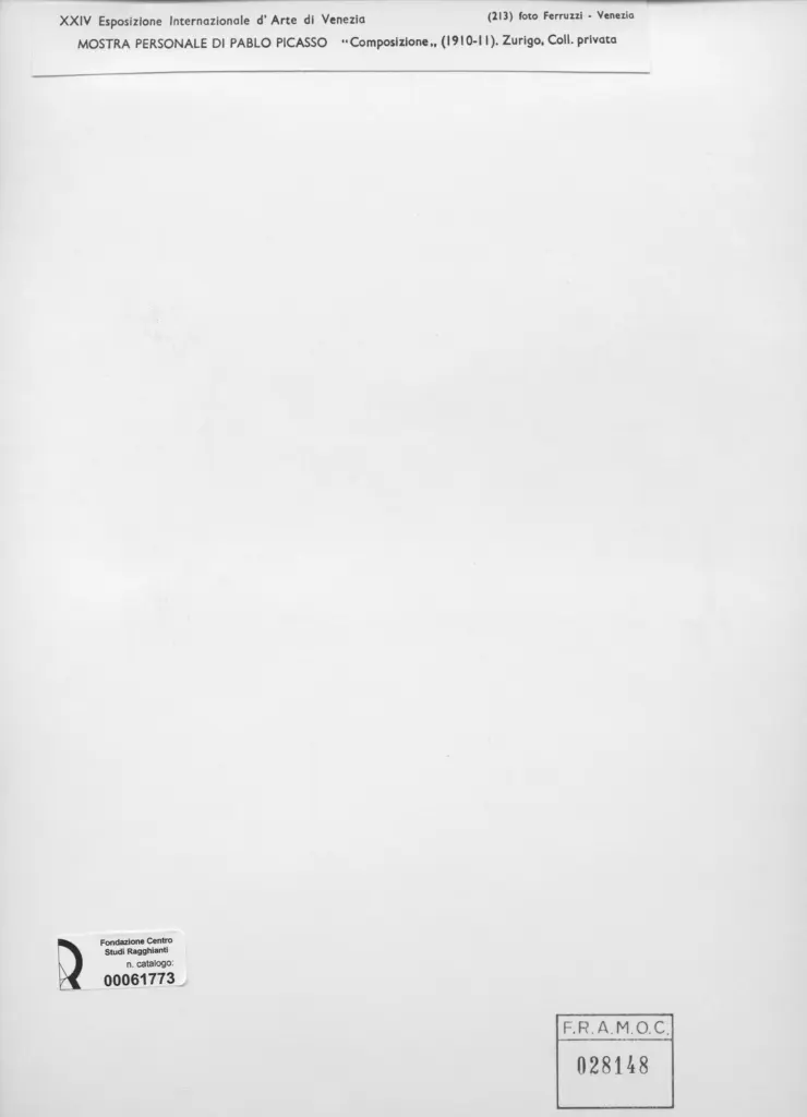 Fotografia Ferruzzi , Picasso, Pablo - sec. XX - Composizione , retro