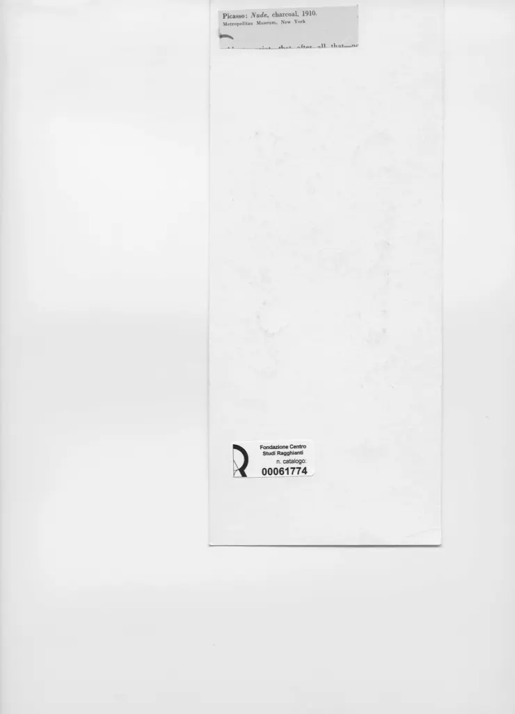 Anonimo , Picasso, Pablo - sec. XX - Nude , retro