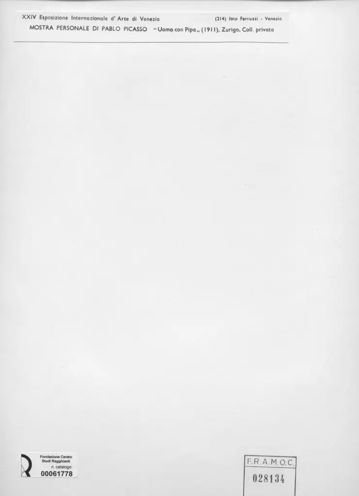 Fotografia Ferruzzi , Picasso, Pablo - sec. XX - Uomo con pipa , retro