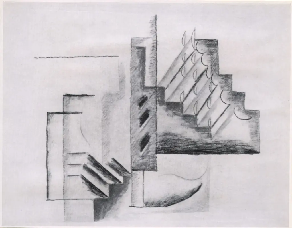 Anonimo , Picasso, Pablo - sec. XX - Bouteille de Bass et Guitare , fronte