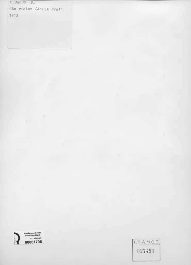Anonimo , Picasso, Pablo - sec. XX - Le violon (Jolie Eva) , retro