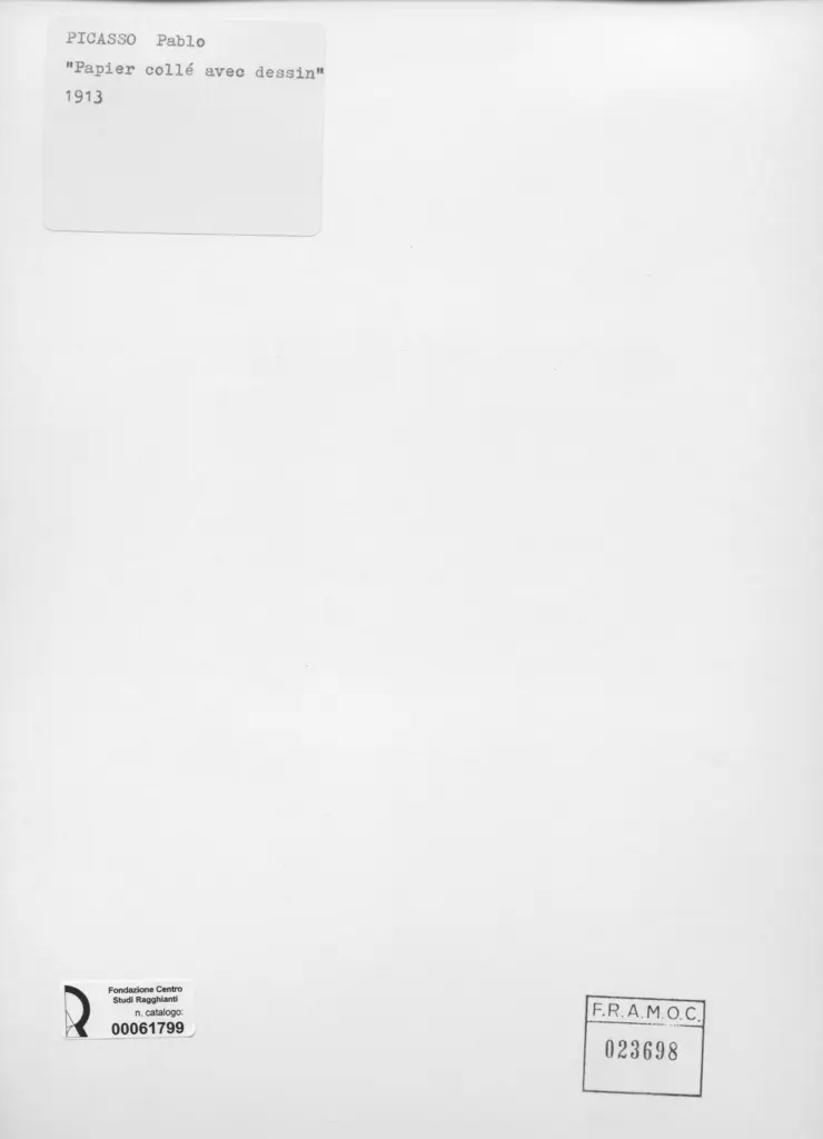 Anonimo , Picasso, Pablo - sec. XX - Papier coll&eacute; avec dessin , retro