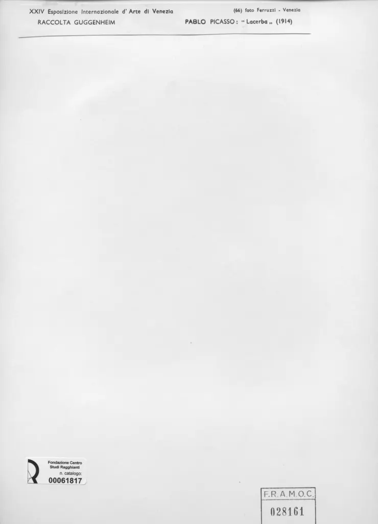 Fotografia Ferruzzi , Picasso, Pablo - sec. XX - Lacerba , retro