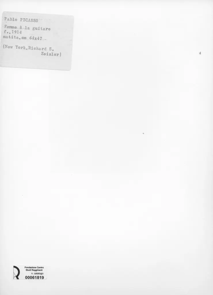 Anonimo , Picasso, Pablo - sec. XX - Femme &agrave; la guitare , retro