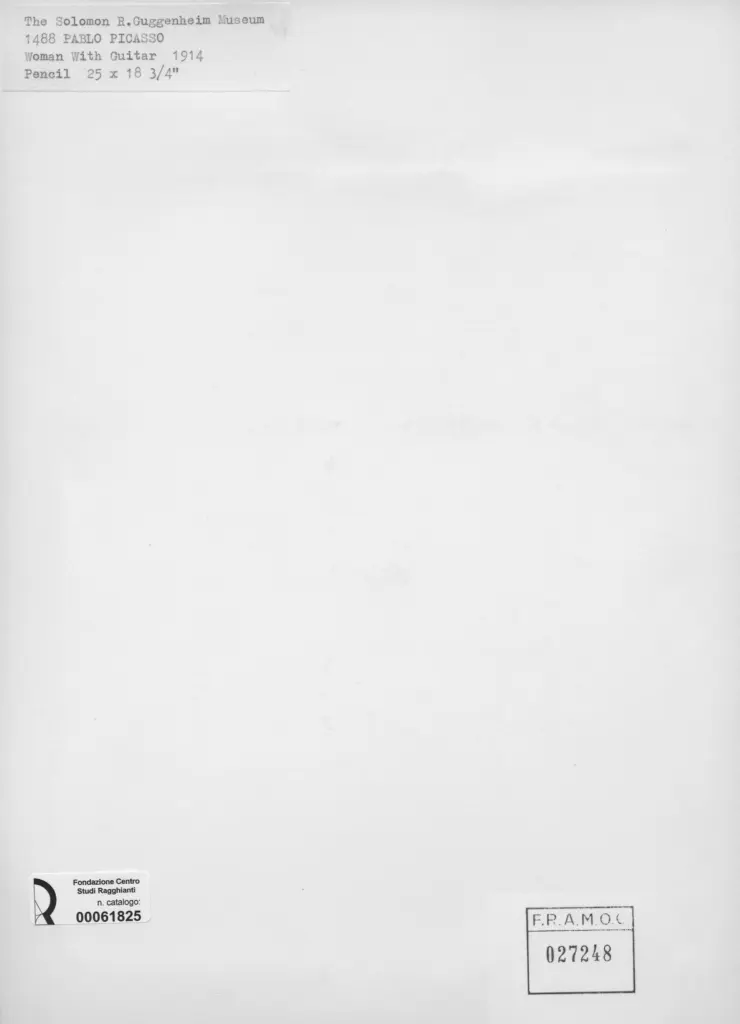 Anonimo , Picasso, Pablo - sec. XX - Woman with Guitar , retro