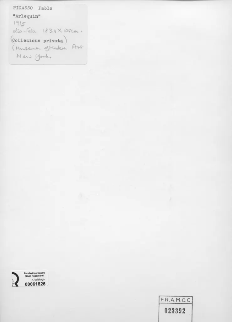 Anonimo , Picasso, Pablo - sec. XX - Arlequin , retro