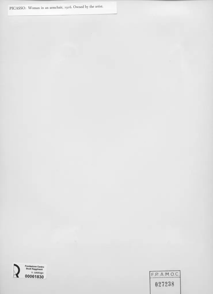 Anonimo , Picasso, Pablo - sec. XX - Woman in an armchair , retro