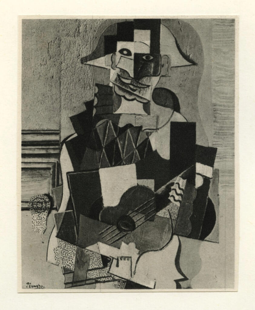 Anonimo , Picasso, Pablo - sec. XX - Arlequin à la Guitare , fronte