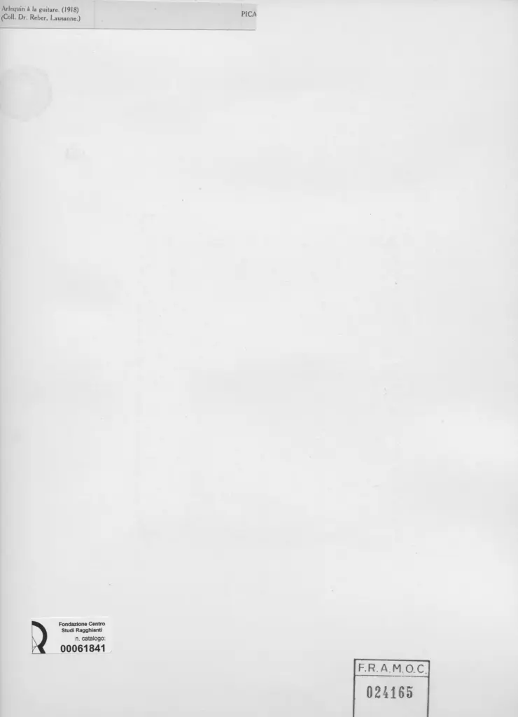 Anonimo , Picasso, Pablo - sec. XX - Arlequin à la Guitare , retro