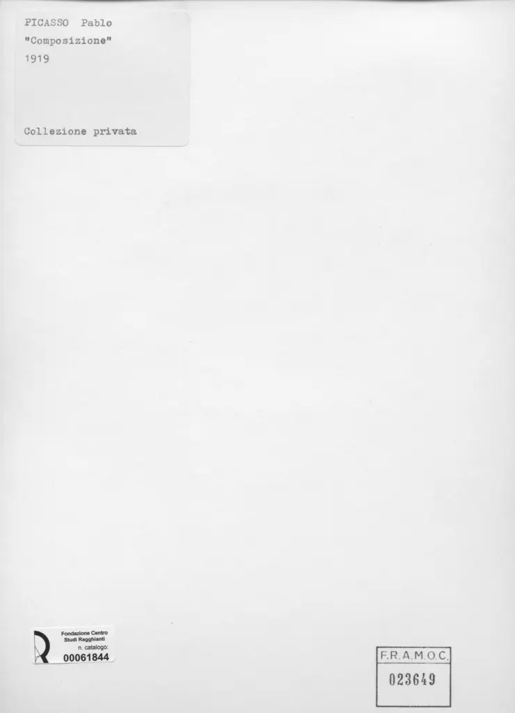 Anonimo , Picasso, Pablo - sec. XX - Composizione , retro