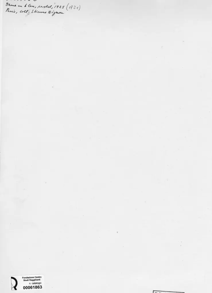 Anonimo , Picasso, Pablo - sec. XX - Donna in blu , retro