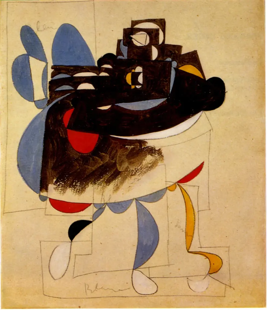 Anonimo , Picasso, Pablo - sec. XX - Table avex guitar , fronte