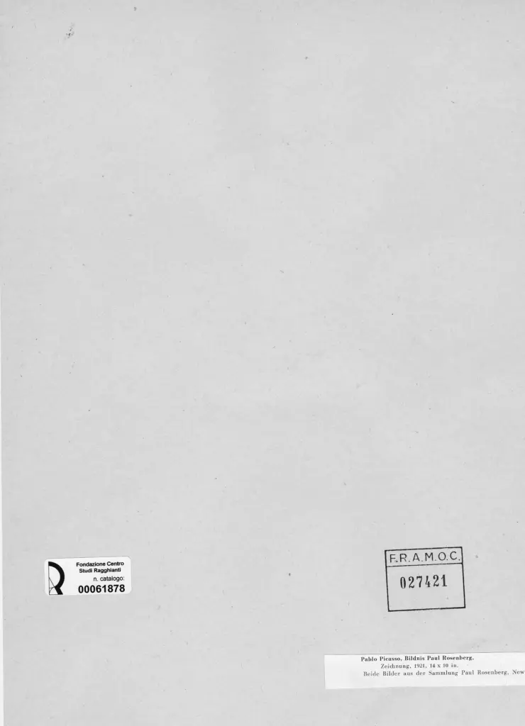 Anonimo , Picasso, Pablo - sec. XX - Ritratto Paul Rosenberg , retro