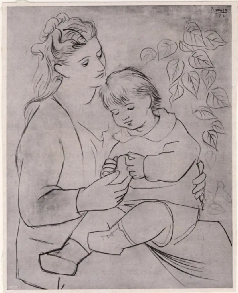 Anonimo , Picasso, Pablo - sec. XX - Madre e bambino , fronte