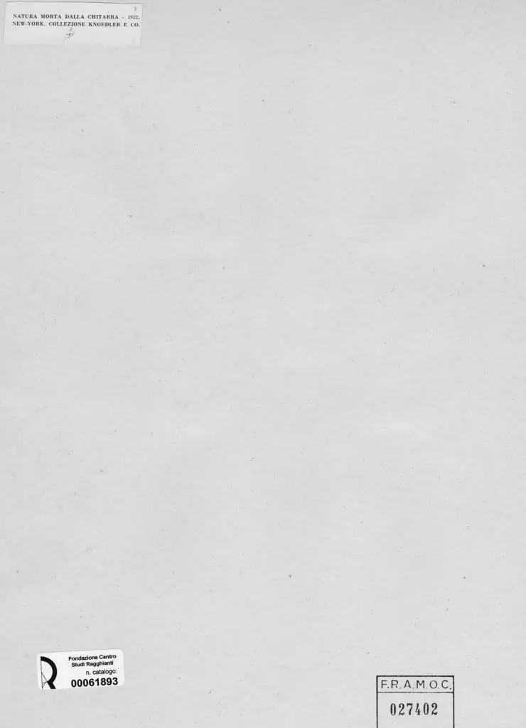 Anonimo , Picasso, Pablo - sec. XX - Natura morta dalla chitarra , retro