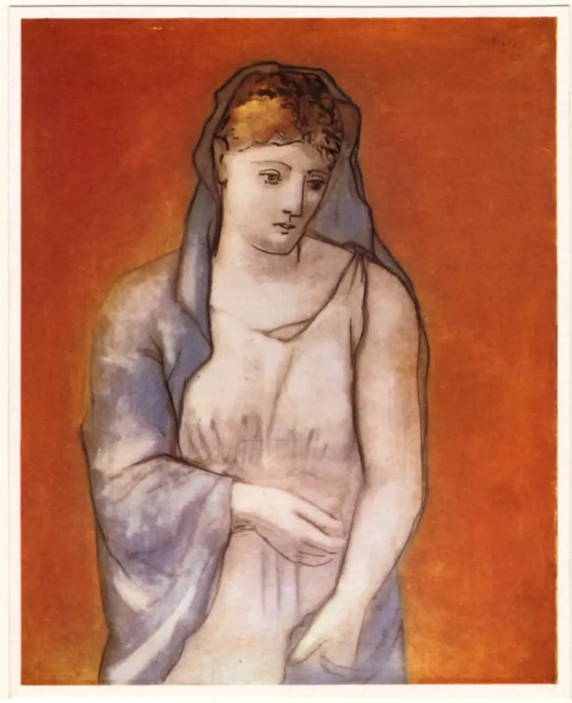 Anonimo , Picasso, Pablo - sec. XX - La donna con velo blu , fronte