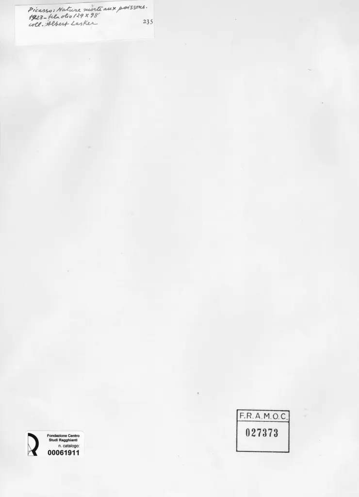 Anonimo , Picasso, Pablo - sec. XX - Nature morte aux poissons , retro