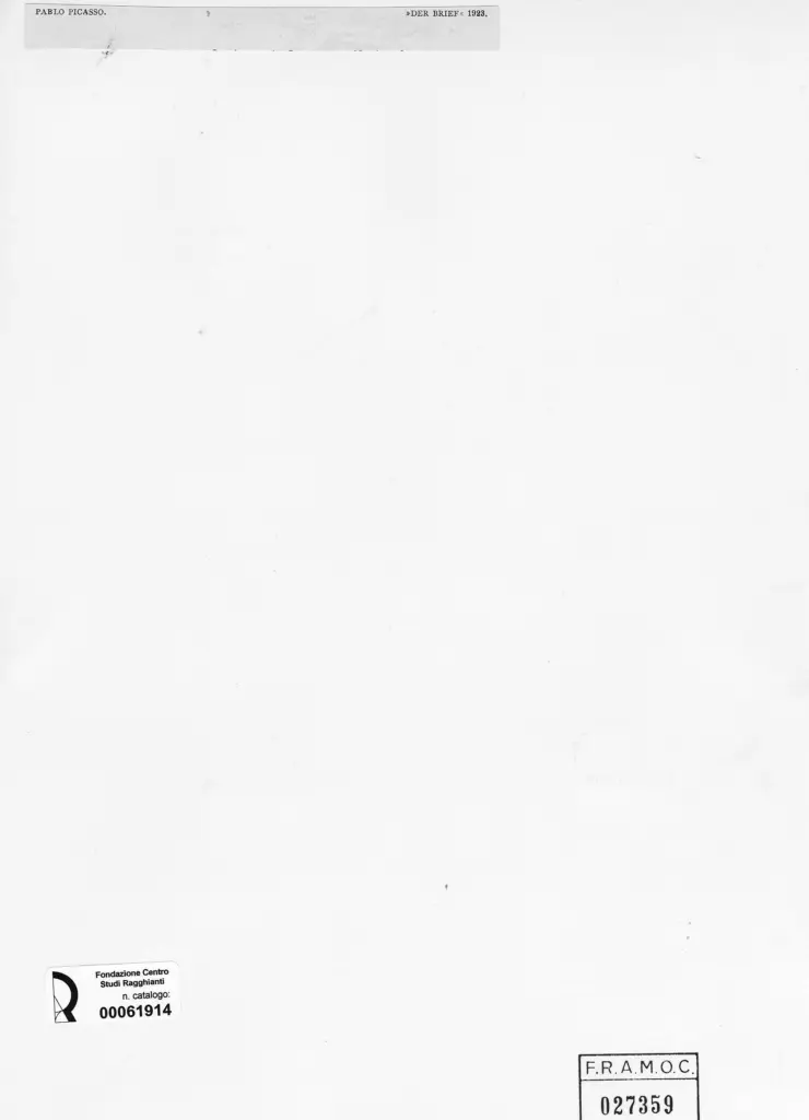 Anonimo , Picasso, Pablo - sec. XX - Der Brief , retro