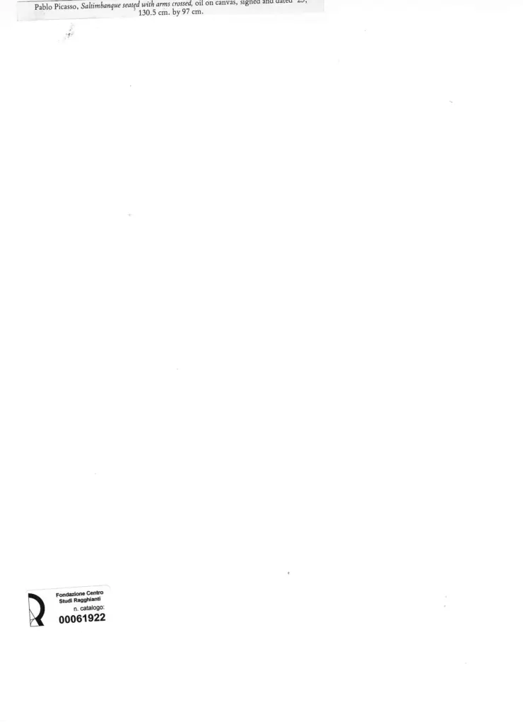 Anonimo , Picasso, Pablo - sec. XX - Saltimbanque seated with arms crossed , retro