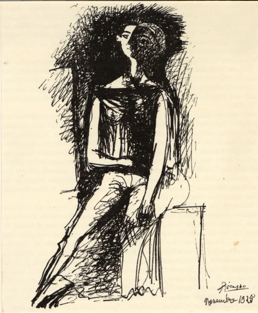 Anonimo , Picasso, Pablo - sec. XX - Donna seduta , fronte