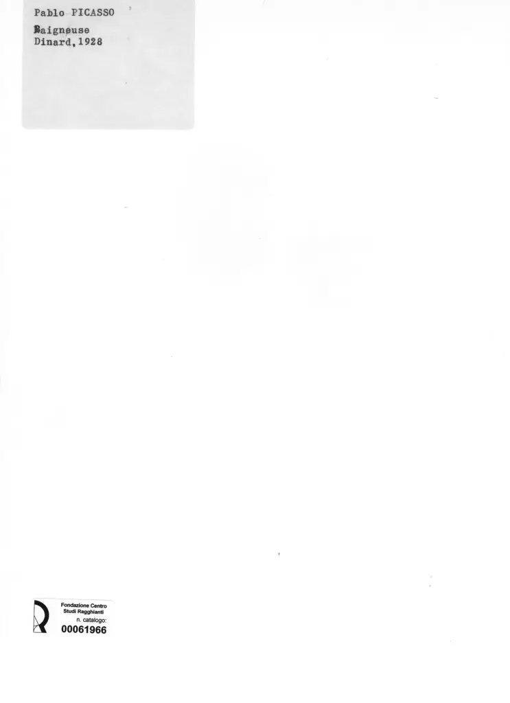 Anonimo , Picasso, Pablo - sec. XX - Baigneuse , retro