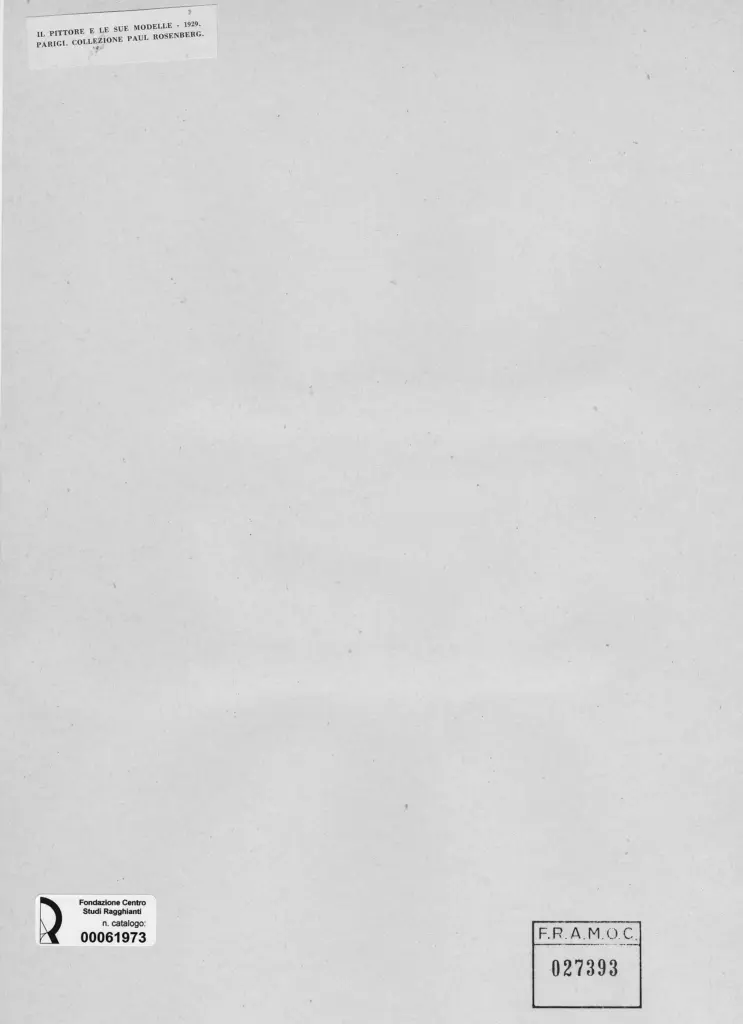 Anonimo , Picasso, Pablo - sec. XX - Il pittore e le sue modelle , retro