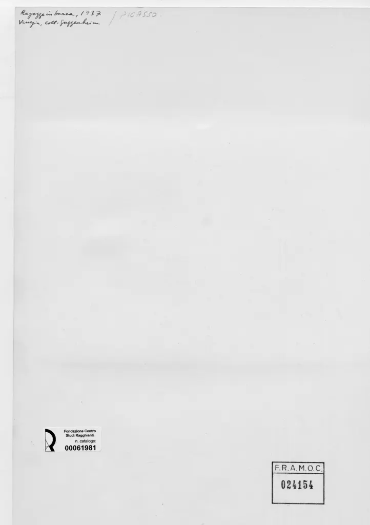 Anonimo , Picasso, Pablo - sec. XX - Ragazze in barca , retro