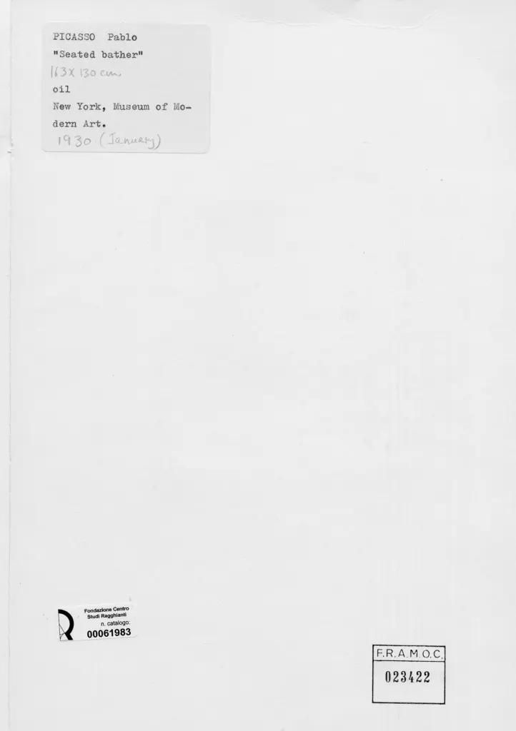 Anonimo , Picasso, Pablo - sec. XX - Seated bather , retro