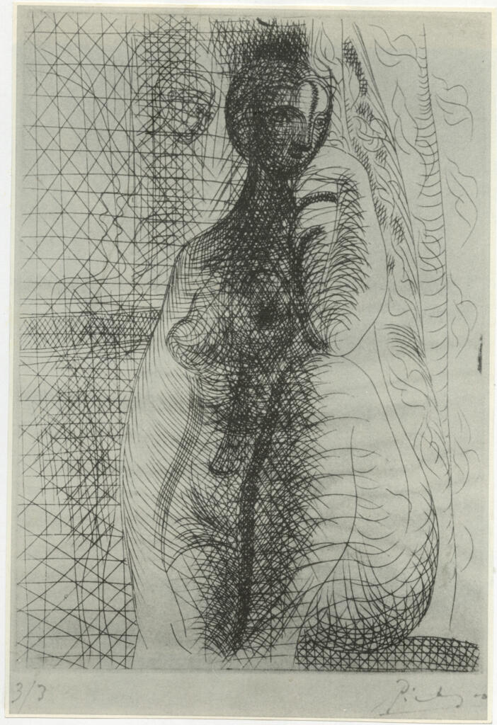 Anonimo , Picasso, Pablo - sec. XX - Femme nue à la jambe pliée , fronte