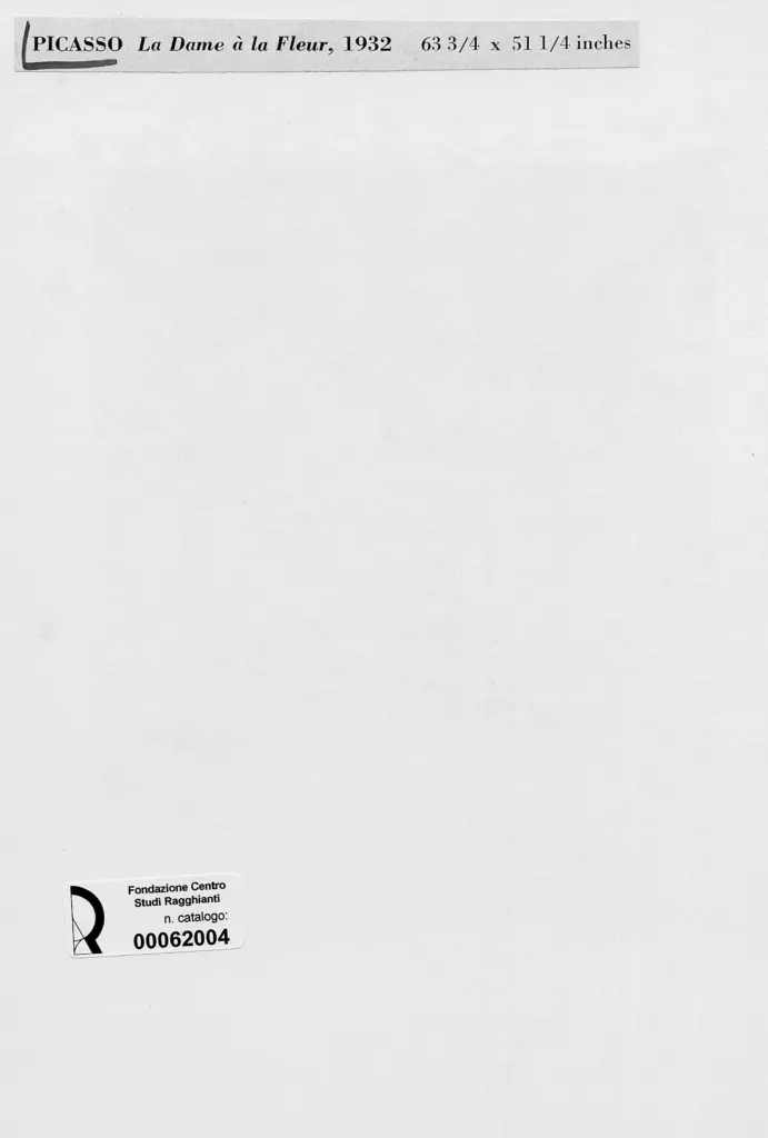 Anonimo , Picasso, Pablo - sec. XX - La Dame &agrave; la Fleur , retro