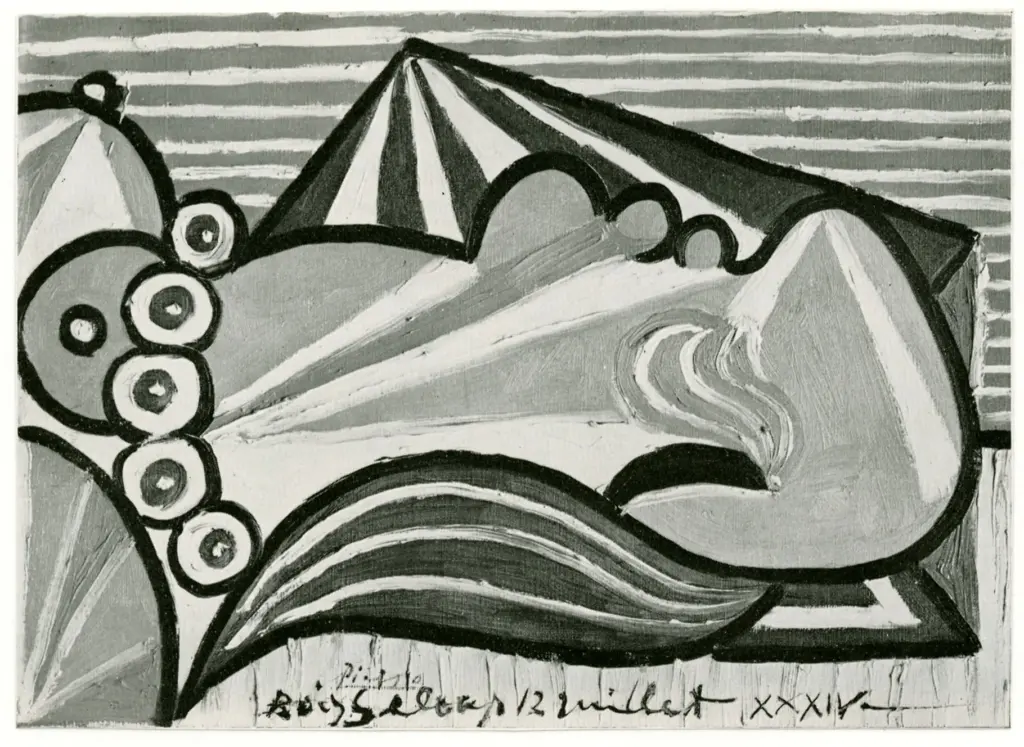 Anonimo , Picasso, Pablo - sec. XX - Testa di donna che dorme , fronte